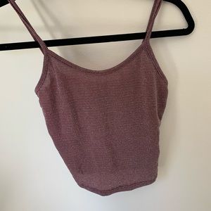 Urban Outfitters Purple Sparkly Copped Tank Top